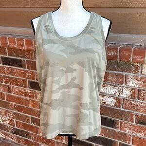 Athleta Momentum Seamless Camo Tank Top XL Green Tan Camouflage Workout Gym